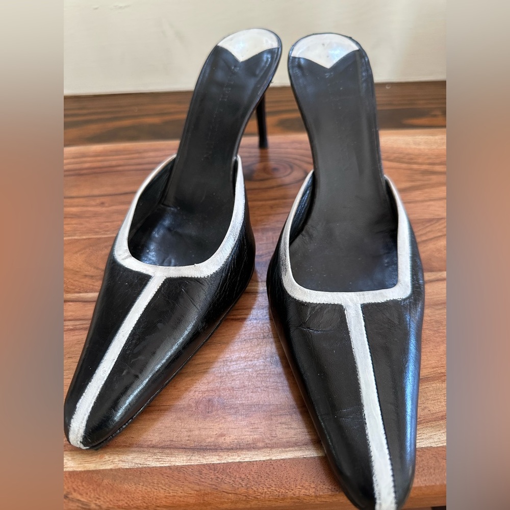 Ralph Lauren Black and White Heels - used 8.5
